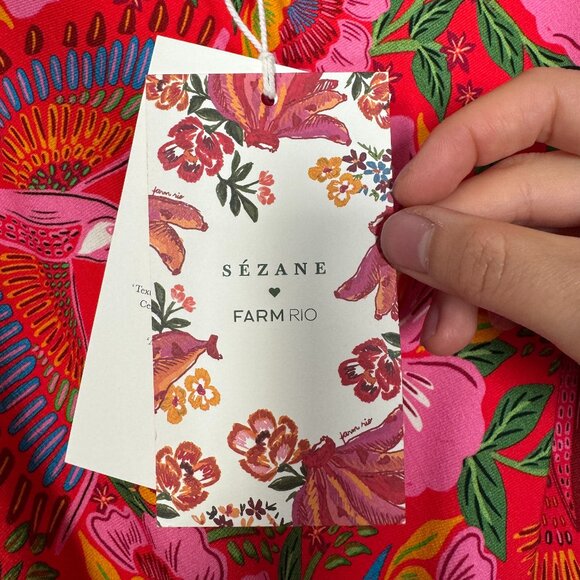 NWT Sezane x Farm Rio collab - Pippa Dress - floral/tropical/bird print - size L - Picture 9 of 17